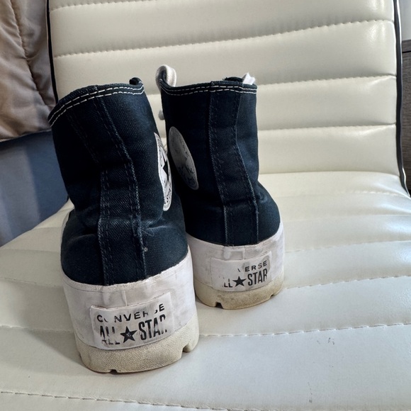 Black Lug High-Top Sneakers with White Soles - Picture 5 of 9